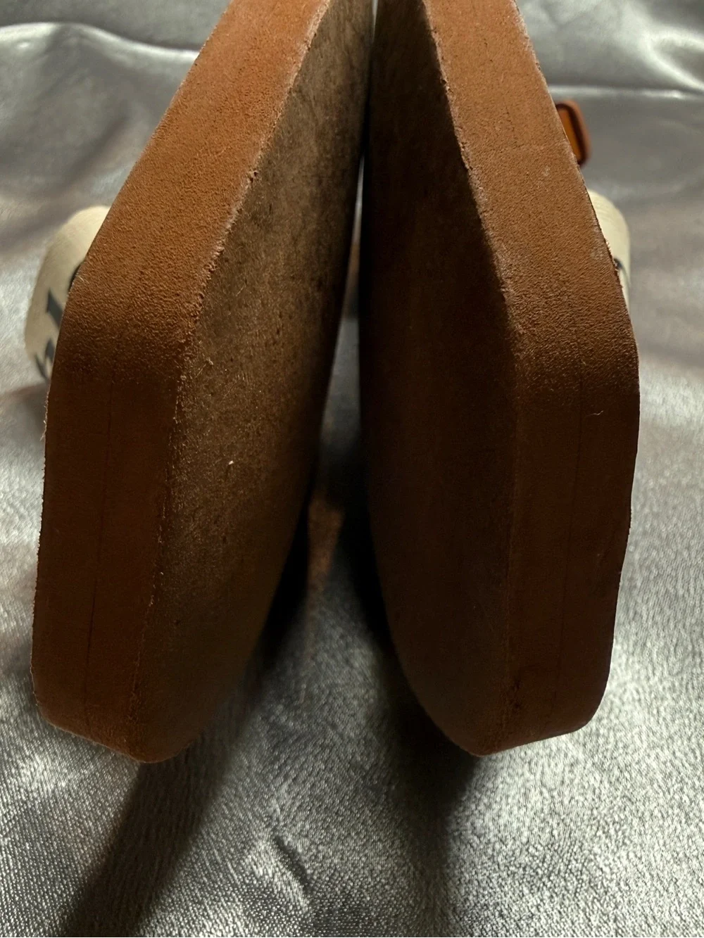 CHLOE Woody Flat Sandal Thong Slingback Logo Canvas Tan EU 35 US 5